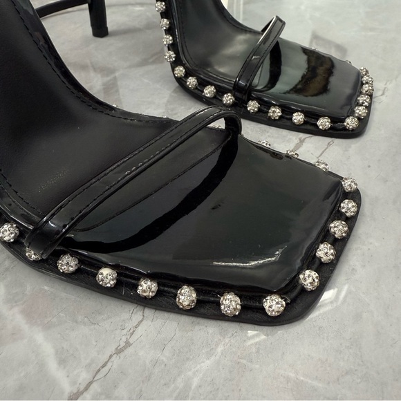 NWOT Women’s Steve Madden Zelle Black Rhinestone High Heel Sandals Size 7.5 - Picture 8 of 16